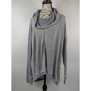 Lucky Brand Women's L Shirt Soft Thermal Top Gray Cowl Pullover Casual Cozy
